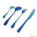 Dolland Colored Flatware 4-Piece Set Stainless Steel Cutlery Dinnerware Fork Knife Spoon Sets Blue - B078MS2P8H